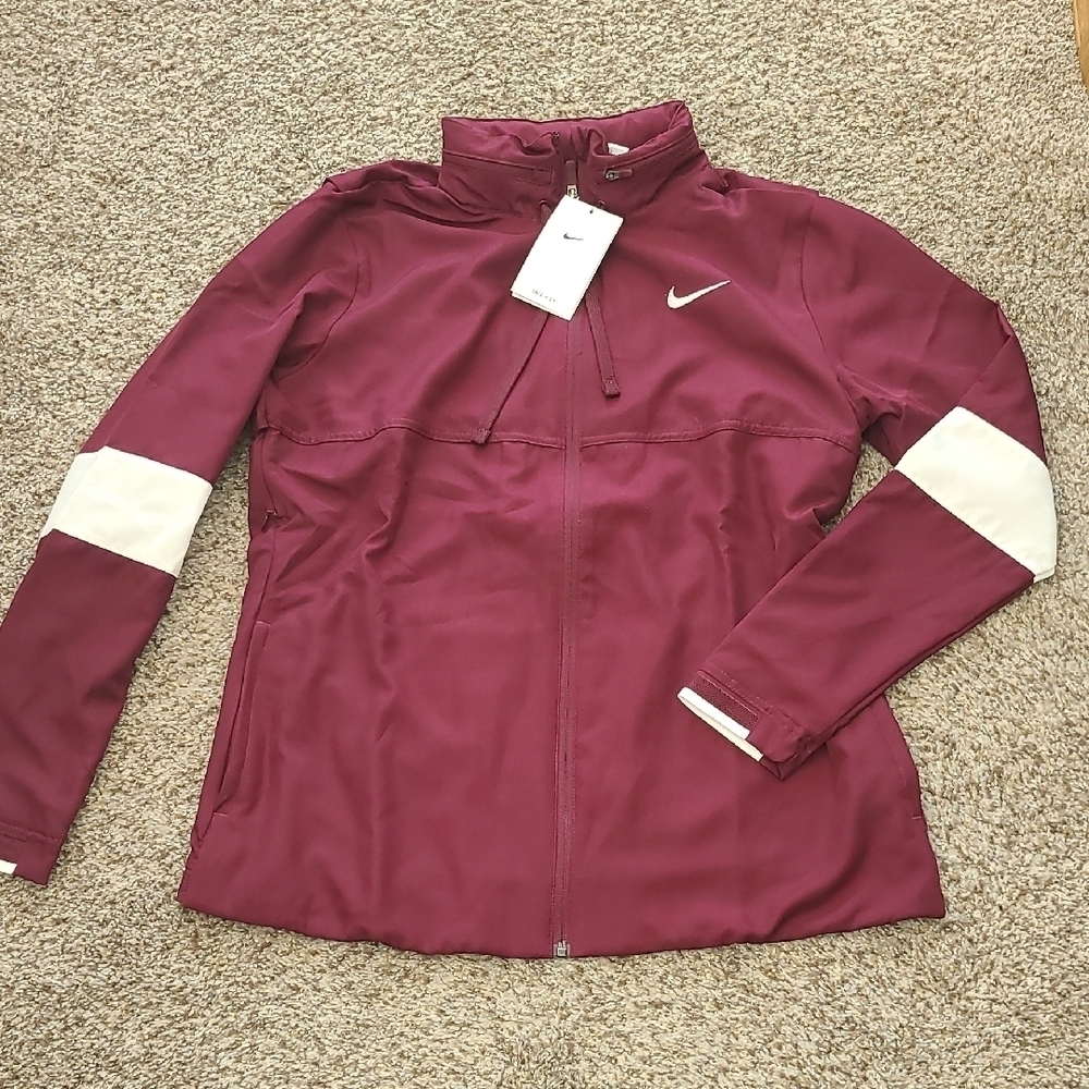 Nike Women's Burgundy and White Jacket